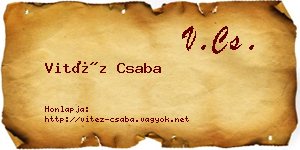 Vitéz Csaba névjegykártya